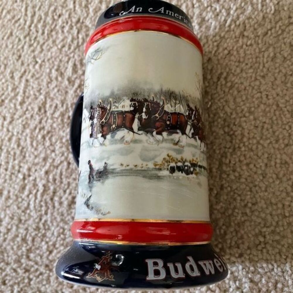 Budweiser Collectors Series 1990‎ an American Tradition Holiday Beer Mug Stein
